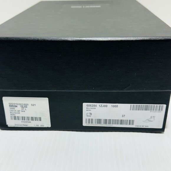 Saint Laurent Love Gold Heart EU 37 US 7 Gladiator Sandals Black Leather NIB - Picture 8 of 9